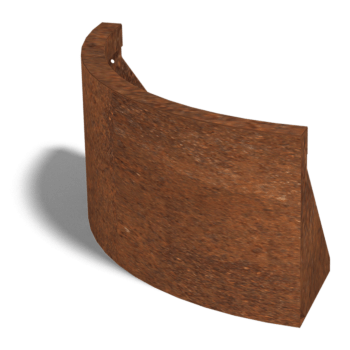 Corten plieno atraminė sienelė išorinis išlinkis 50 x 50 cm (aukštis 30 cm)