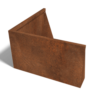 Corten plieno atraminė sienelė išorinis kampas 100 x 100 cm (aukštis 60 cm)