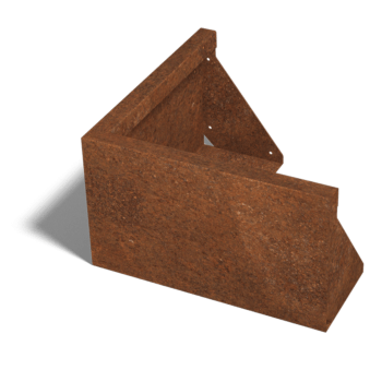 Corten plieno atraminė sienelė išorinis kampas 50 x 50 cm (aukštis 30 cm)