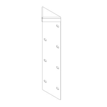 Kampinis elementas korteninis plienas 180° 40 cm