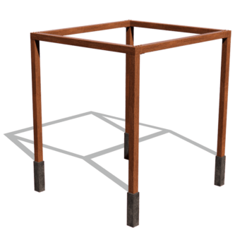 Corten plieno pergola sąranka kvadratas 274 x 250 cm