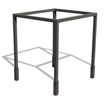 Milteliniu būdu dengta plieninė pergola sąranka kvadratas 274 x 250 cm