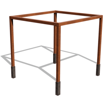 Corten plieno pergola sąranka kvadratas 324 x 300 cm