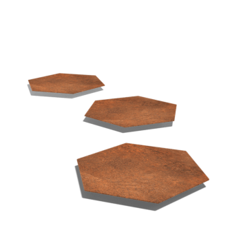 Corten plieno pakopa plytelė Šešiakampis 50