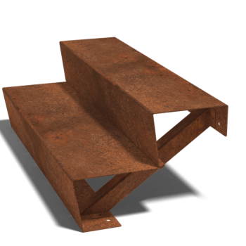 Corten plieno lauko laiptai New York 2 laipteliai (plotis 100 cm)