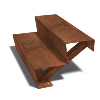 Corten plieno lauko laiptai New York 2 laipteliai (plotis 80 cm)