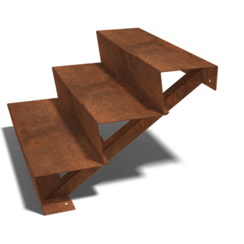 Corten plieno lauko laiptai New York 3 laipteliai (plotis 100 cm)