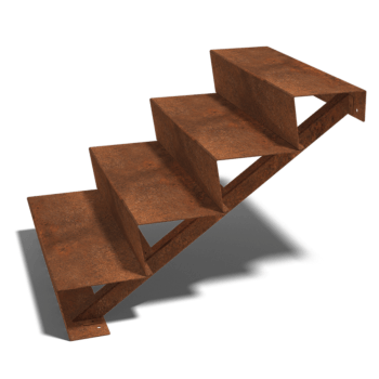 Corten plieno lauko laiptai New York 4 laipteliai (plotis 80 cm)