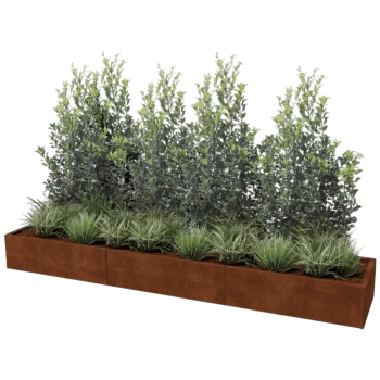 Corten plieno lauko vazonas XXL - Stačiakampis - 300 x 60 cm