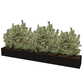 Plieninis lauko vazonas XXL - Stačiakampis - 300 x 40 x 40 cm - kita RAL spalva - Be dugno plokštės