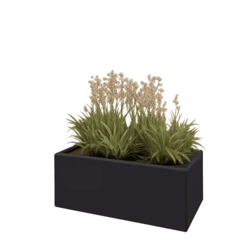 Plieninis lauko vazonas - Stačiakampis - 80 x 40 x 30 cm - RAL9005 matinė (juoda) - Be dugno plokštės