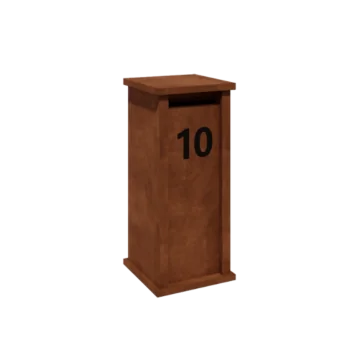 Corten plieno pašto dėžutė - Arizona S - 40 x 40 x 100 cm