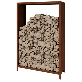 Corten plieno malkų stovas - Indiana - 120 x 40 x 180 cm