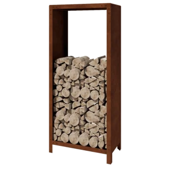 Corten plieno malkų stovas - Indiana - 80 x 40 x 180 cm