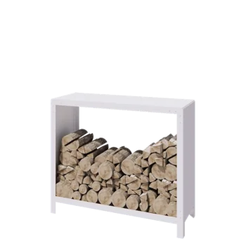 Plieninis malkų stovas - Indiana - 120 x 40 x 100 cm - RAL9010 matinė (balta)