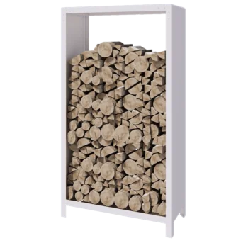 Plieninis malkų stovas - Indiana - 100 x 40 x 180 cm - RAL9010 matinė (balta)