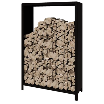 Plieninis malkų stovas - Indiana - 120 x 40 x 180 cm - RAL9005 matinė (juoda)