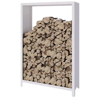 Plieninis malkų stovas - Indiana - 120 x 40 x 180 cm - RAL9010 matinė (balta)