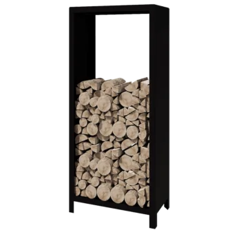 Plieninis malkų stovas - Indiana - 80 x 40 x 180 cm - RAL9005 matinė (juoda)