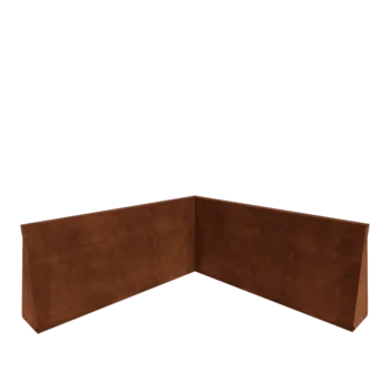 Corten plieno atraminė sienelė - Vidinis kampas - 100 x 100 x 50 cm
