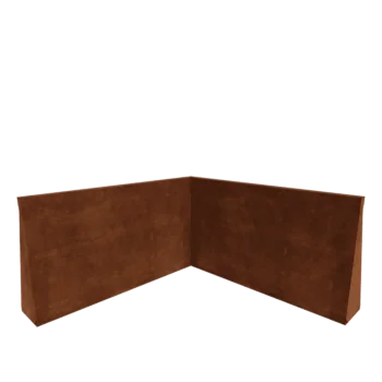 Corten plieno atraminė sienelė - Vidinis kampas - 100 x 100 x 60 cm