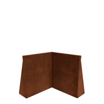 Corten plieno atraminė sienelė - Vidinis kampas - 50 x 50 x 60 cm