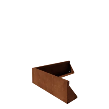 Corten plieno atraminė sienelė - Išorinis kampas - 100 x 100 x 30 cm