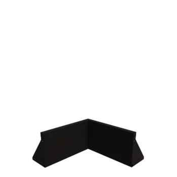 Plieninė atraminė sienelė - Vidinis kampas - 50 x 50 x 30 cm - RAL9005 matinė (juoda)