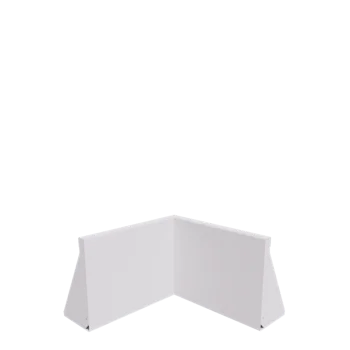 Plieninė atraminė sienelė - Vidinis kampas - 50 x 50 x 40 cm - RAL9010 matinė (balta)