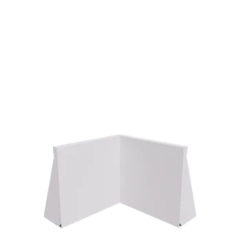 Plieninė atraminė sienelė - Vidinis kampas - 50 x 50 x 50 cm - RAL9010 matinė (balta)