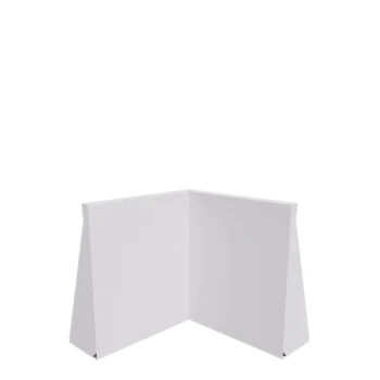 Plieninė atraminė sienelė - Vidinis kampas - 50 x 50 x 60 cm - RAL9010 matinė (balta)