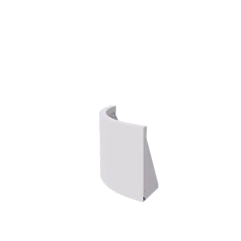 Plieninė atraminė sienelė - Išorinis posūkis - 50 x 50 x 40 cm - RAL9010 matinė (balta)