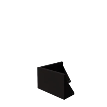 Plieninė atraminė sienelė - Išorinis kampas - 50 x 50 x 30 cm - RAL9005 matinė (juoda)