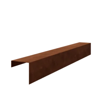 Corten plieno U formos profilis - 15 x 15 x 5 cm - 240 cm
