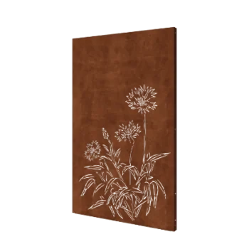 Corten plieno panel - Rugiai gėlė - 120 x 6 x 190 cm