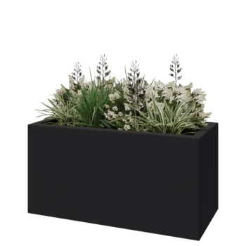 Stiklo pluošto vazonai - Stačiakampis - 120 x 50 x 40 cm - RAL7021 matinis (juodai pilka) - Su dugnu