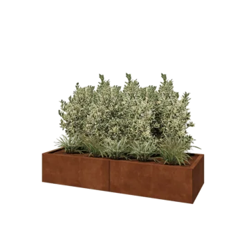 Corten plieno lauko vazonas XXL - Stačiakampis - 160 x 60 x 30 cm - Be dugno plokštės
