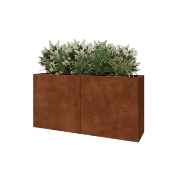 Corten plieno lauko vazonas XXL - Stačiakampis - 160 x 40 x 80 cm - Be dugno plokštės