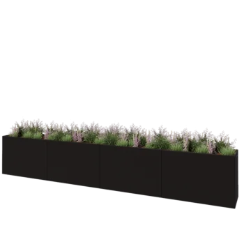 Plieninis lauko vazonas XXL - Stačiakampis - 480 x 50 x 80 cm - RAL7016 matinė (antracito pilka) - Be dugno plokštės