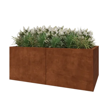 Corten plieno lauko vazonas XXL - Stačiakampis - 200 x 80 x 80 cm - Be dugno plokštės