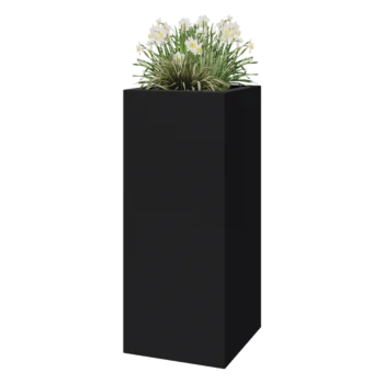 Stiklo pluošto vazonai - Kvadratinis - 50 x 50 x 120 cm - RAL7021 matinis (juodai pilka) - Su dugnu