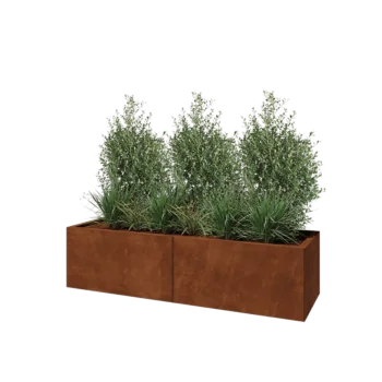 Corten plieno lauko vazonas XXL - Stačiakampis - 160 x 50 x 40 cm - Be dugno plokštės