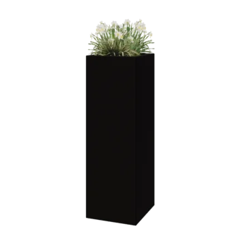 Stiklo pluošto vazonai - Kvadratinis - 40 x 40 x 120 cm - RAL9005 matinis (juodas) - Su dugnu