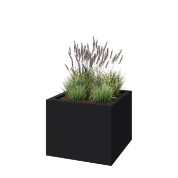 Stiklo pluošto vazonai - Kvadratinis - 100 x 100 x 80 cm - RAL7021 matinis (juodai pilka) - Su dugnu