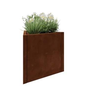 Corten plieno lauko vazonas - Lygiakraštis trikampis - 70,6 x 61 x 60 cm - Be dugno plokštės