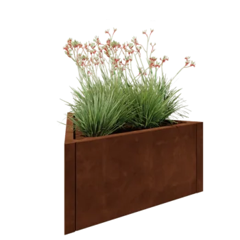 Corten plieno lauko vazonas - Lygiakraštis trikampis - 90,6 x 78,3 x 40 cm - Be dugno plokštės