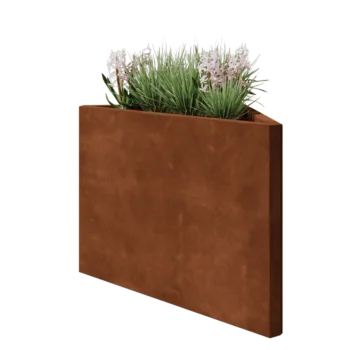 Corten plieno lauko vazonas - Nelygiašonis trikampis - 83,9 x 46,4 x 60 cm - Be dugno plokštės