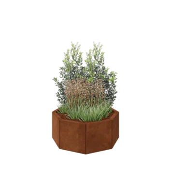 Corten plieno lauko vazonas - Aštuonkampis - 72,4 x 72,4 x 30 cm - Be dugno plokštės