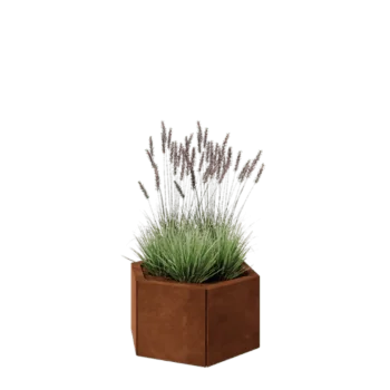 Corten plieno lauko vazonas - Šešiakampis - 59,3 x 52 x 30 cm - Be dugno plokštės