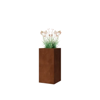Corten plieno lauko vazonas - Kvadratas - 30 x 30 x 60 cm - Be dugno plokštės